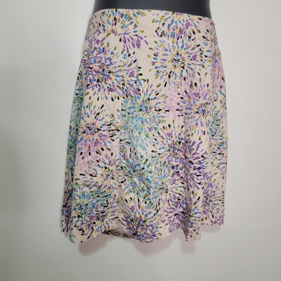 Lane bryant cream with purple/blue burst print skirt - Picture 1 of 5